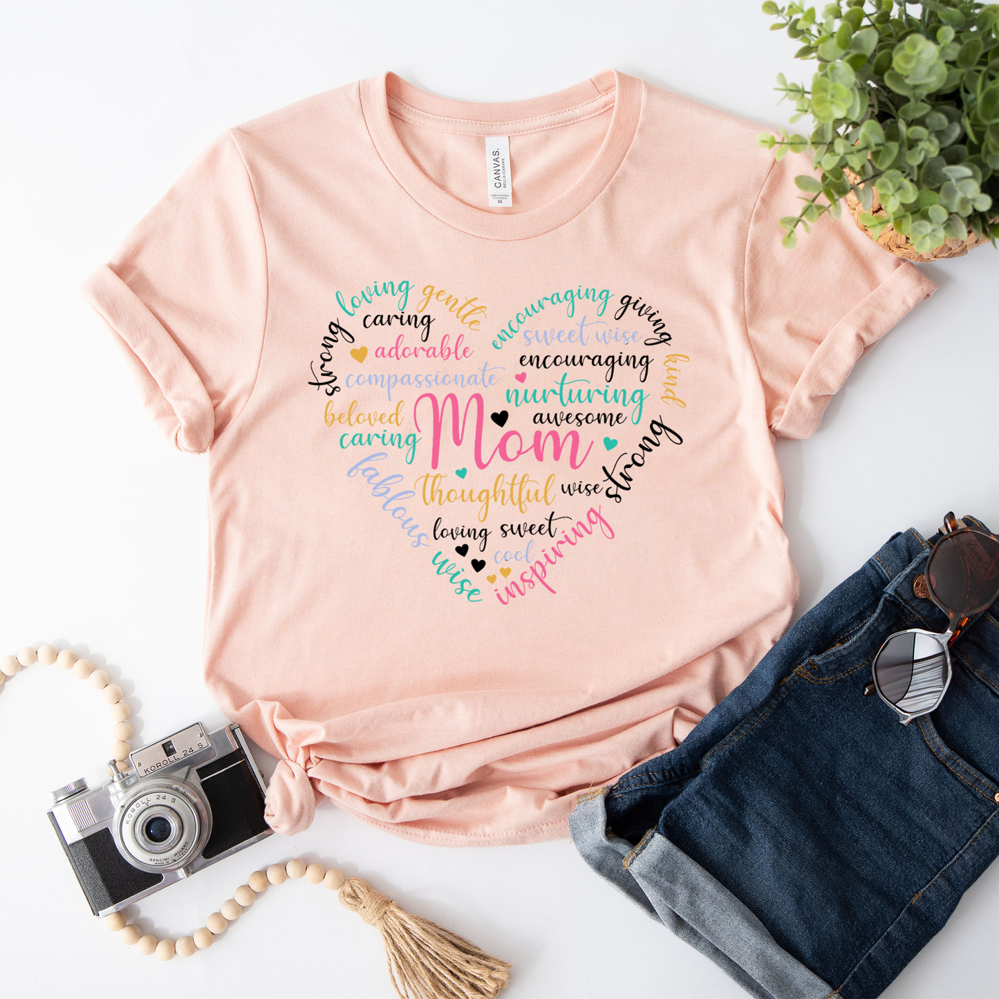Retro Mom heart Mothers Day T-shirt, Typography Mom T-shirt, Best Gift for mom