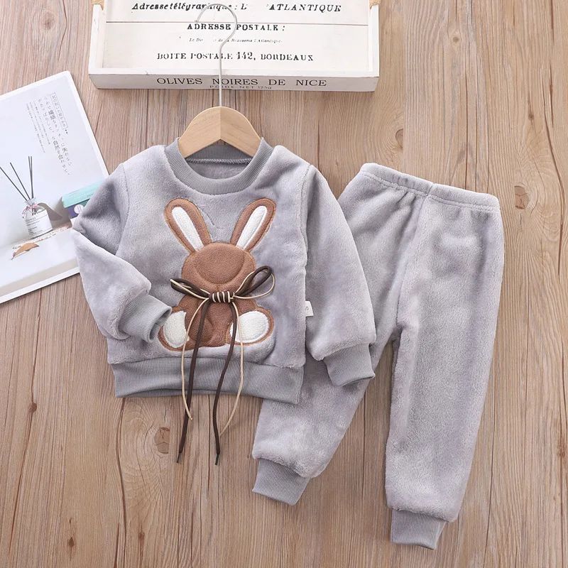 3PCS Winter Autumn Toddler Baby Boys Girls Clothes Baby Sweaters Coat +Pants +Hooded Vest Outfit Set Infant Warm Clothing Suits BC11