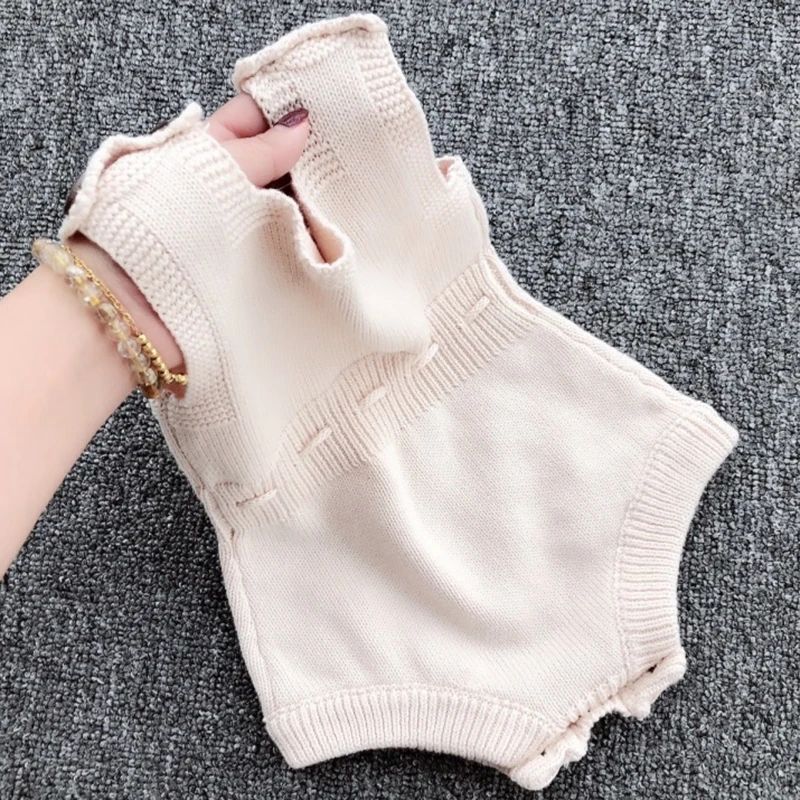 Newborn Baby Rompers 0-24M Knitted Baby Clothes Handmade Pompom Knit Baby Girl Romper Cotton Infant Baby Boys Jumpsuit Overalls BC20A