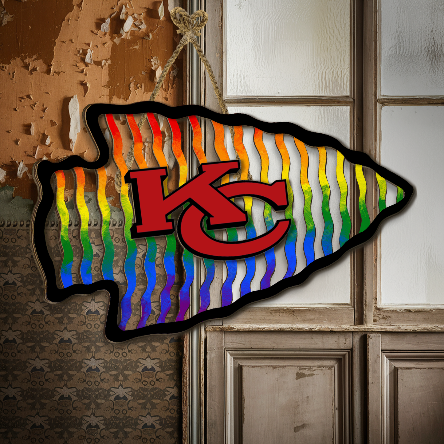 Kansas City Chief Football team Wooden Sign, LGBT welcome sign, Happy Pride month Gift Idea