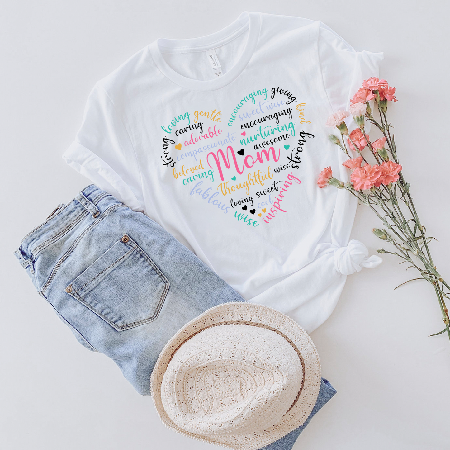 Retro Mom heart Mothers Day T-shirt, Typography Mom T-shirt, Best Gift for mom