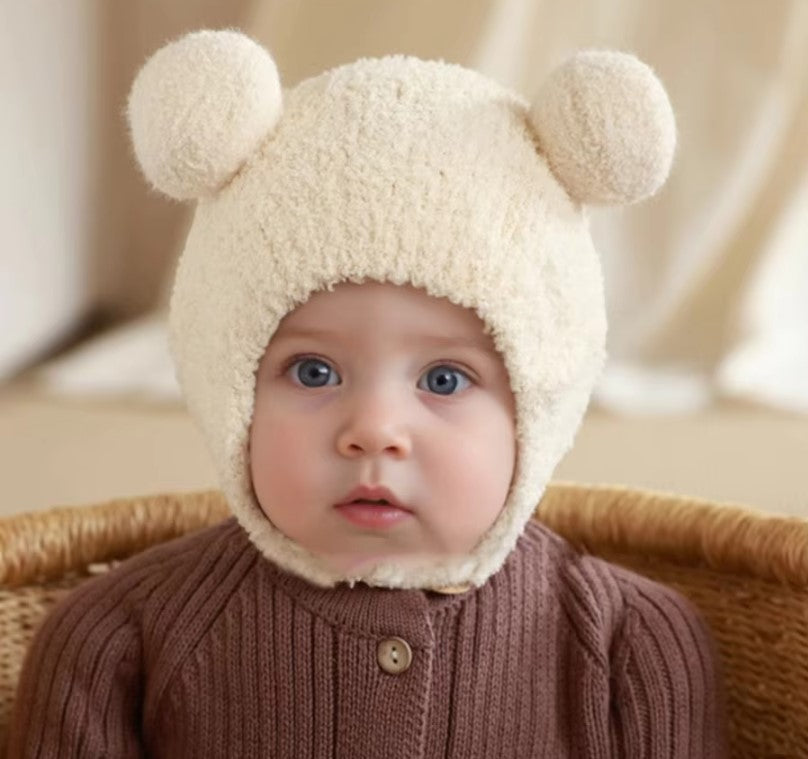 Baby Hat Autumn/Winter Baby Plush Hat Children's Ear Protection Hat Coral Plush Cute Knitted Boys and Girls Winter Style BH01