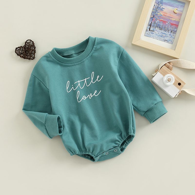 0-18months Baby Girls Spring Fall Romper Long Sleeve Round Neck Letter Embroidery Bodysuit For Infant Girls BC02