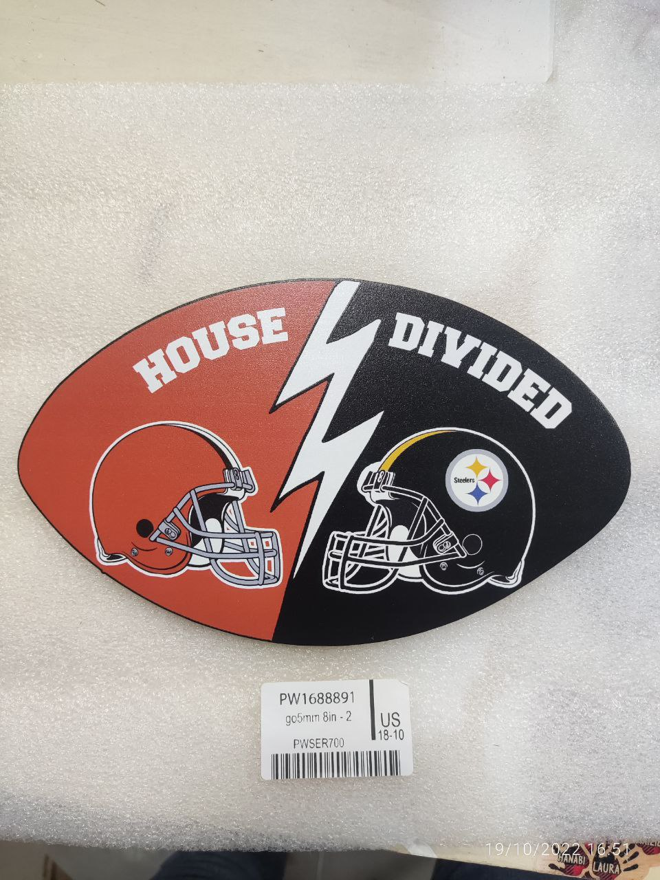 House Divided NFL Football Custom team wooden sign, Football Season Welcome Sign