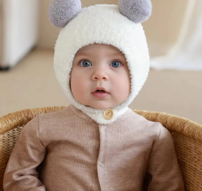 Baby Hat Autumn/Winter Baby Plush Hat Children's Ear Protection Hat Coral Plush Cute Knitted Boys and Girls Winter Style BH01