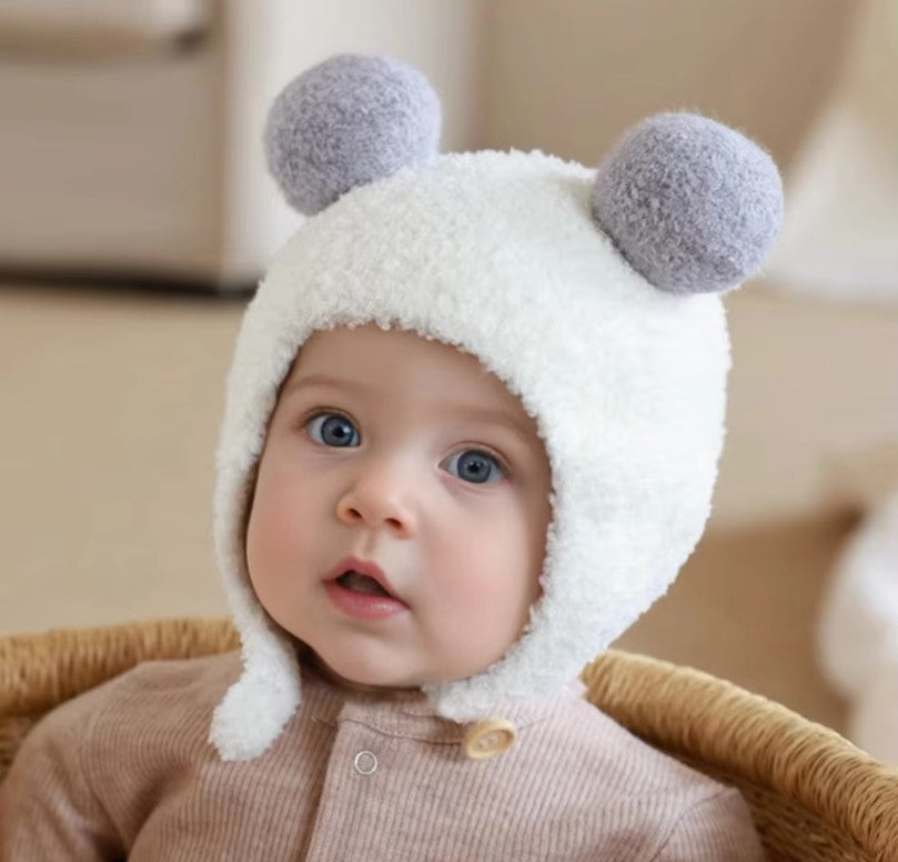 Baby Hat Autumn/Winter Baby Plush Hat Children's Ear Protection Hat Coral Plush Cute Knitted Boys and Girls Winter Style BH01