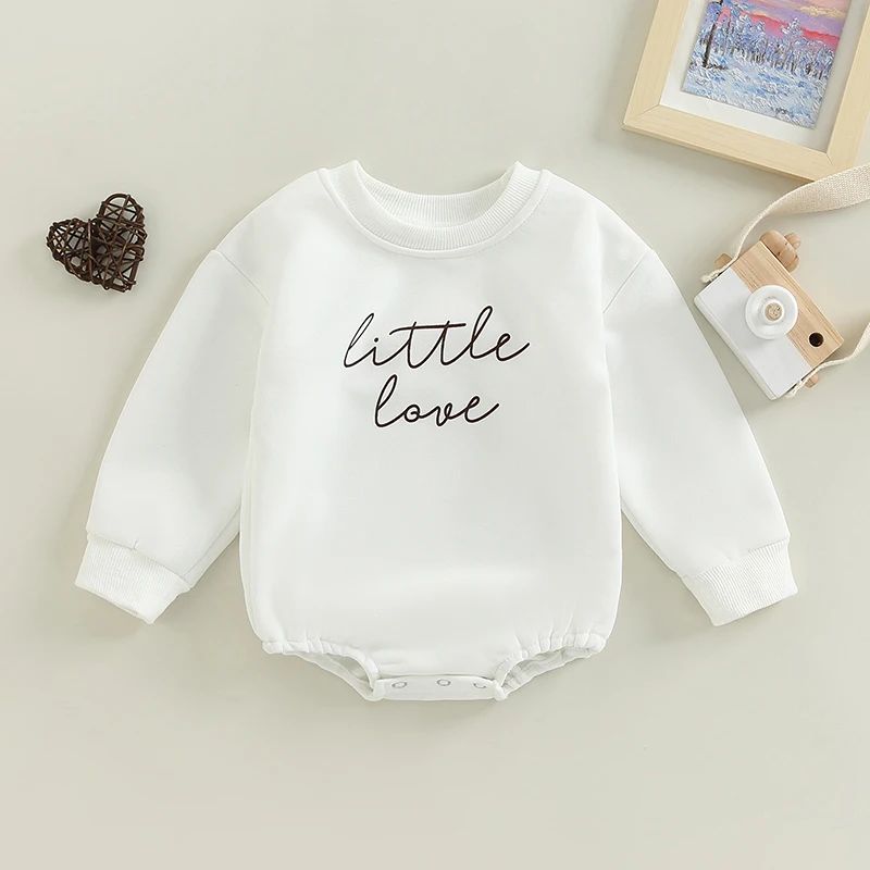 0-18months Baby Girls Spring Fall Romper Long Sleeve Round Neck Letter Embroidery Bodysuit For Infant Girls BC02