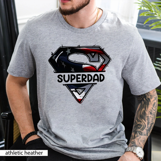 American Super Dad T-shirt, American Dad Gift Father's Day, 4th Of July Tee, Superdad Tee